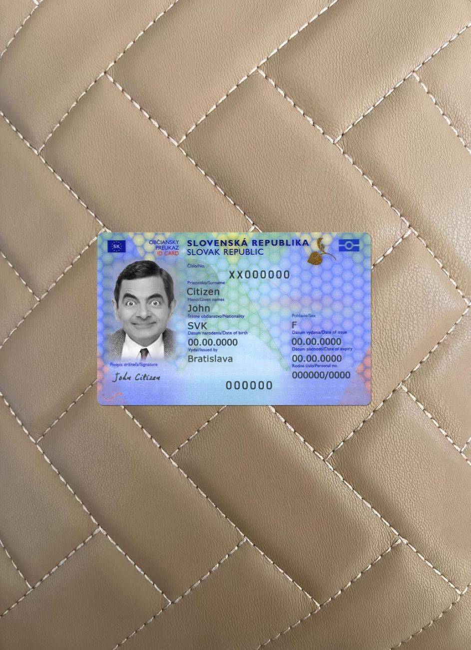 Printable Slovakia ID card 2022 present photolook example